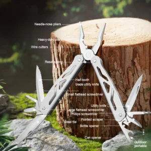 12-in-1 Folding Pliers Stainless Steel Silver Outdoor EDC Portable File Wrench Screwdriver Multi-Purpose Saw Blade - product view 3