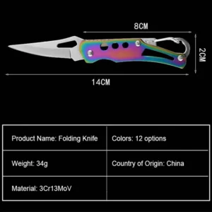 Stainless Steel Lower Costing Folding Blade Knife Handle Keychain Pocket Knife EDC Backpacking Hiking Knife Various Colors product view 2