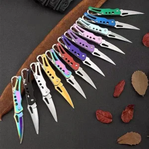 Stainless Steel Lower Costing Folding Blade Knife Handle Keychain Pocket Knife EDC Backpacking Hiking Knife Various Colors product view 3