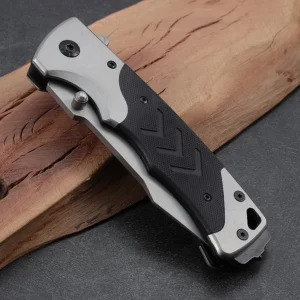 Folding Pocket Knife 8Cr14Mov Steel Blade Outdoor Folding Knife EDC Black G10 Foldable Hunting Survival Knife for Men