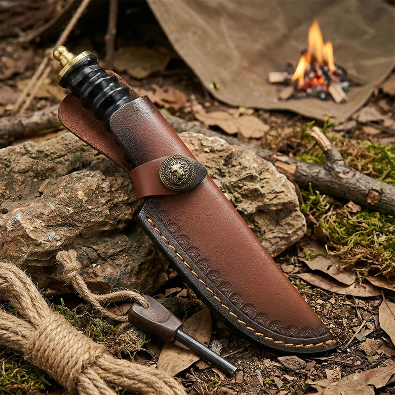 2026 New Custom Damascus Steel Utility Knife Fixed Blade Knife VG10 Steel Straight Knife for Outdoor Camping - product view 3