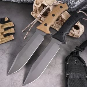 Hot Selling Holagh-quality Plastic Handle Outdoor Fixed Hoja Pocket Knife with Kydex Sheath