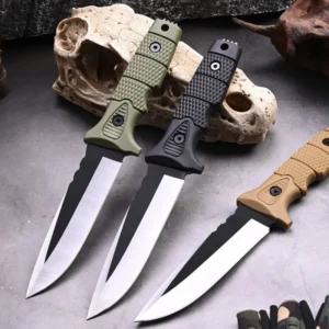 Hot Selling Holagh-quality Plastic Handle Outdoor Fixed Hoja Pocket Knife with Kydex Sheath