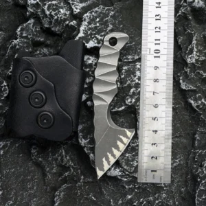 Customizable Titanium Alloy Straight Knife Outdoor Fixed Hoja Knife EDC Knife With Kydex Sheath product view 2