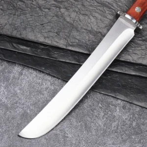 2026 3cr13 Steel Hoja with Wooden Handle Outdoor Survival Fixed Hoja Knife with Leather Sheath for Camping - product view 4