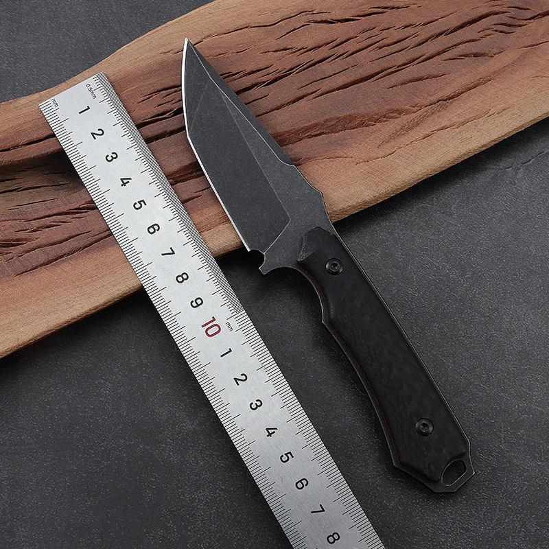 Professional Multi-Functional Fixed Blade Stone Washing with Carbon Fiber Handle Outdoor Camping Tools product view 2