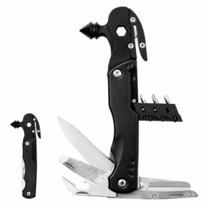 Multifunctional Outdoor 13-in-1 Multi-Function Life Saving Hammer Outdoor Camping Garden Tool