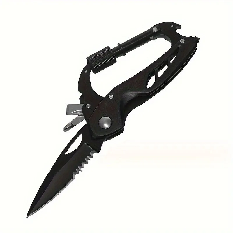 Multi-Functional Mountaineering Carabiner with Knife for Climbing Mountaineering Safety Button Carabiner Outdoor Company - product view 4