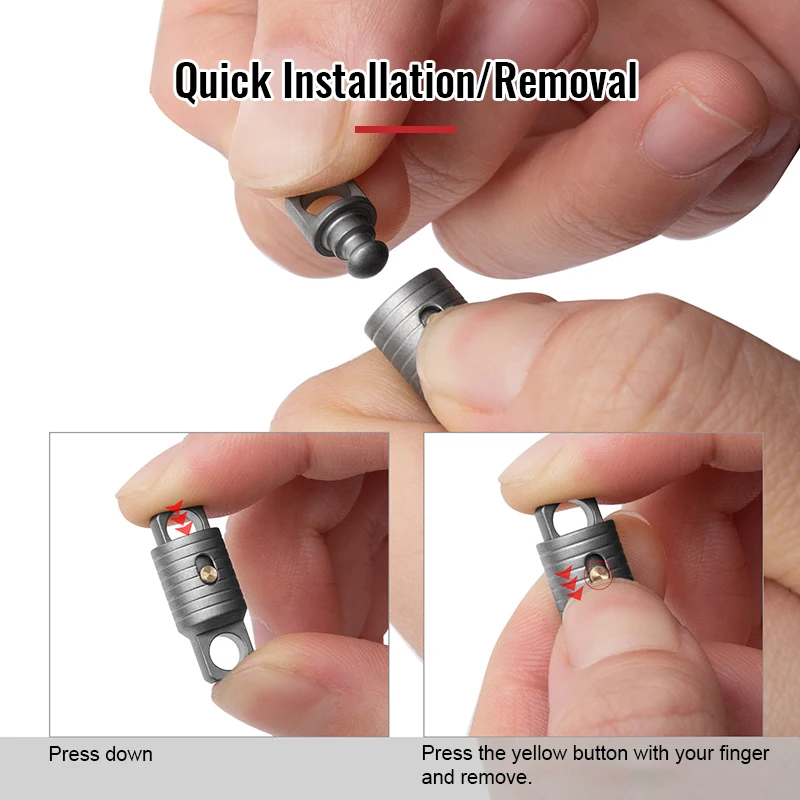 Multi-Functional Keychain Survival Folding Utility Hand Tool Titanium Locking Universal Snap Rotation for Quick Release - product view 3
