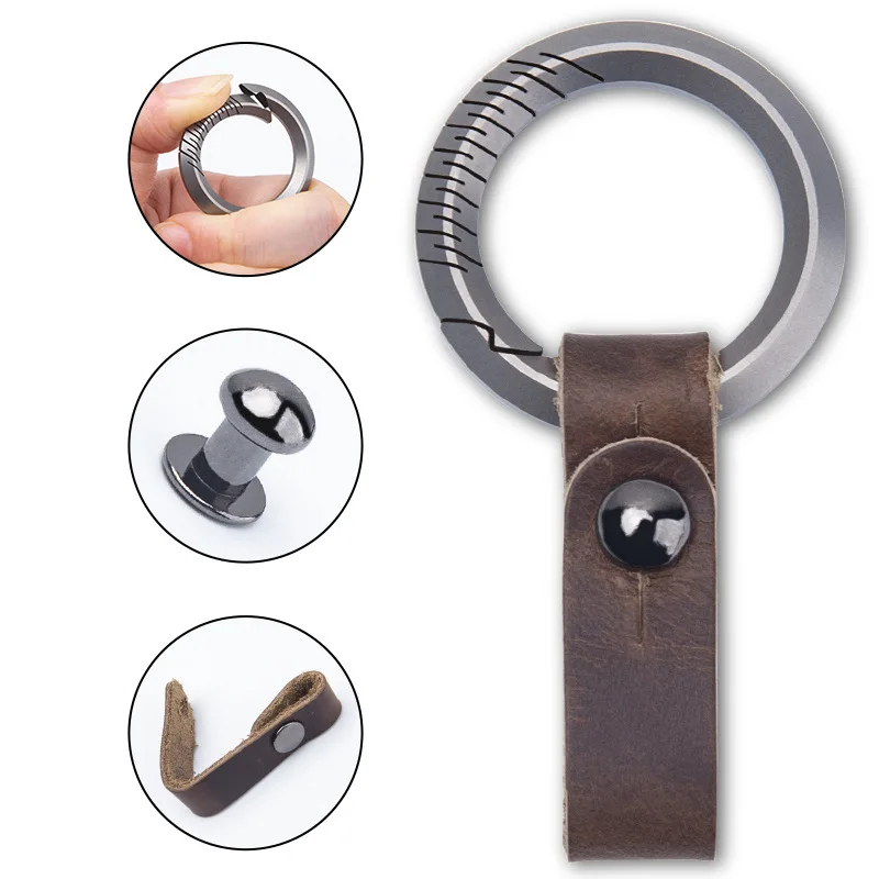 Multi-Functional Hook Keychain Industrial Multi-Function EDC Tool No Spring with Titanium Alloy Forging - product view 3