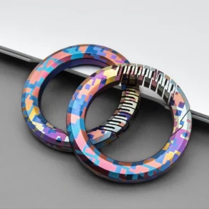 Multi-Functional Hook Keychain Multi-Function EDC Tool No Spring with Titanium Alloy Multiple Color Options - product view 2