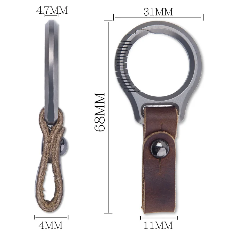 Multi-Functional Hook Keychain Multi-Function EDC Tool Easy to Press Titanium Alloy Multiple Color Options with Belt - product view 3