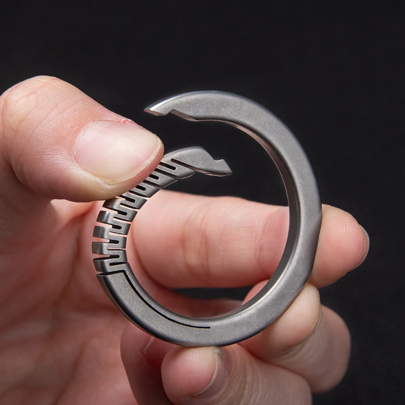 Multi-Functional EDC Tool Key Chain Clip for Hanging Items Hook with Titanium Alloy Lightweight and Easy to Carry - product view 3