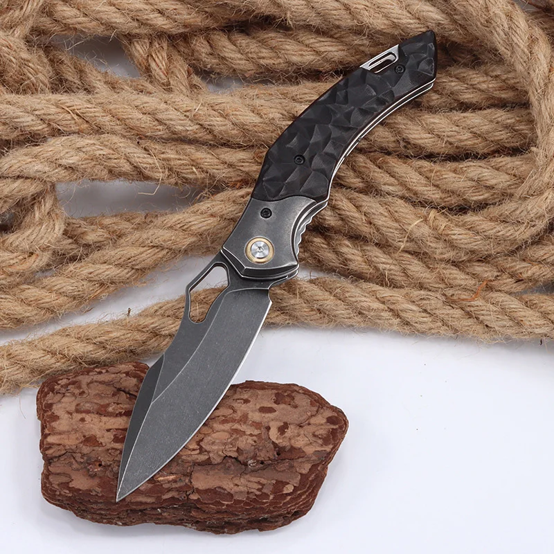 High Quality Custom Wootz Steel Wood Handle Knife Outdoor Camping EDC Folding Pocket Knife product view 4