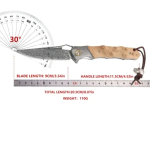 2026 New Design Distinctive Damascus Outdoor Folding Knife Survival Pocket Knife with Bamboo Handle for Camping Hunting - product view 2