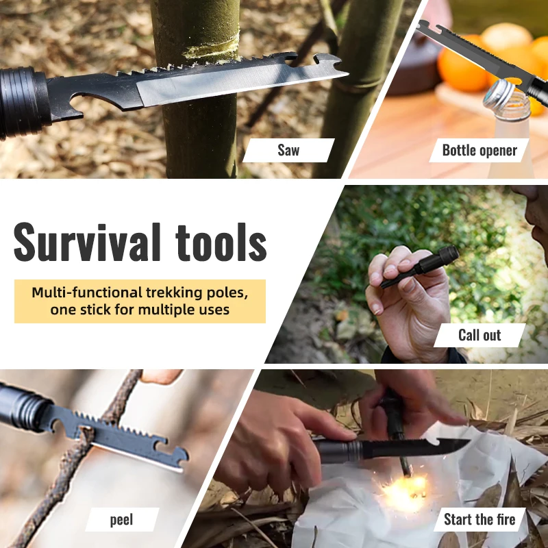 New Arrival Adjustable Walking Stick Hiking Camping Outdoor Sports Equipment Aluminum Alloy Trekking Poles Climbing product view 3