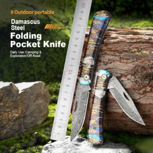 2026 New Arrival Outdoor Folding Pocket Knife Damascus Knife EDC Knife for Hunt Camp Fishing Knife Multi-Purpose Knife - product view 2