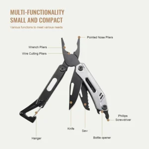 Outdoor 8 in 1 Multi-functional Pliers Outdoor Survival Tools Knife Folding Portable Multi-purpose Tool DIY OEM