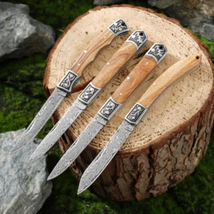 Hot Selling Outdoor Damascus Folding Knife Pocket Knife with Wooden Handle VG10 Steel for Camping Survival - product view 2