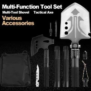Industrial Aluminum Alloy Multi-Functional Tools Set Shovel Non-Slip Durable Head Folding Camping Axe Knife