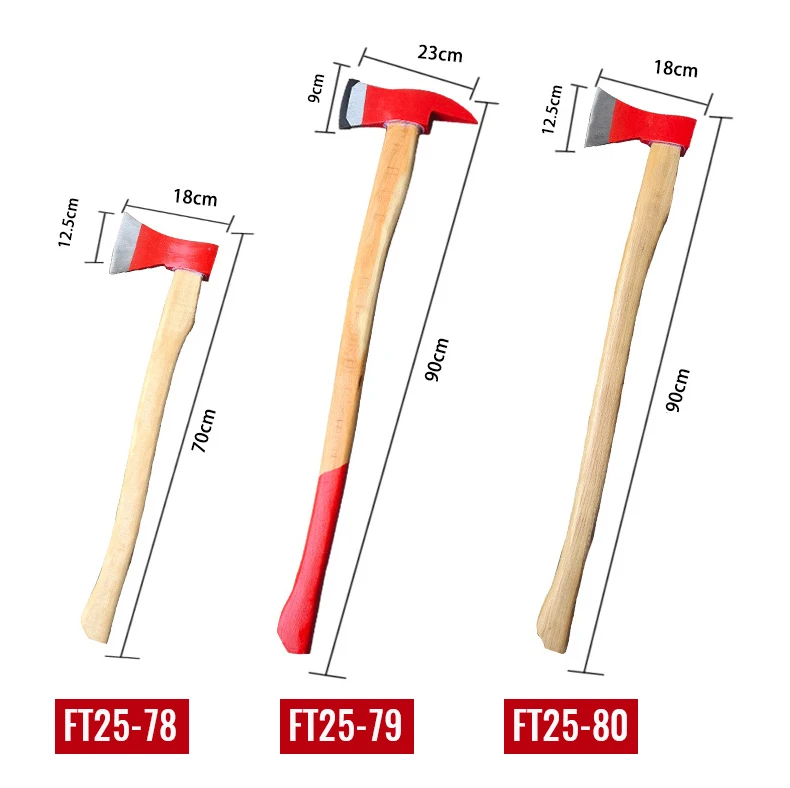 Firefighting Demolition Steel Axe Carbon Steel Приветgh-hardness with Fiber Rubber Inlaid and Solid Wood Handle product view 4