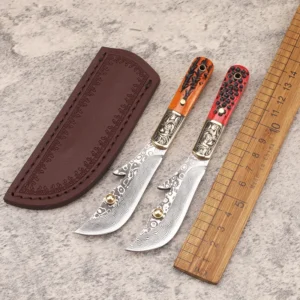 2026 New Design High Quality Outdoor Mini Fixed Blade Knives Camping Knife With Leather product view 2