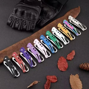Carabiner Stainless Steel Handle Pocket Knife 3CR13 Blade Camping Folding Knife Outdoor Hiking Light Weight Knife Set Wholesale product view 4