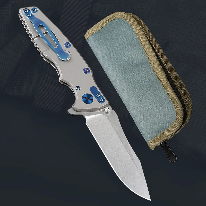 High Classic 14C28N Camping Folding Knife CT4 Titanium Alloy Handle Backpacking Pocket Knife Outdoor Knife Gift Pouch product view 3