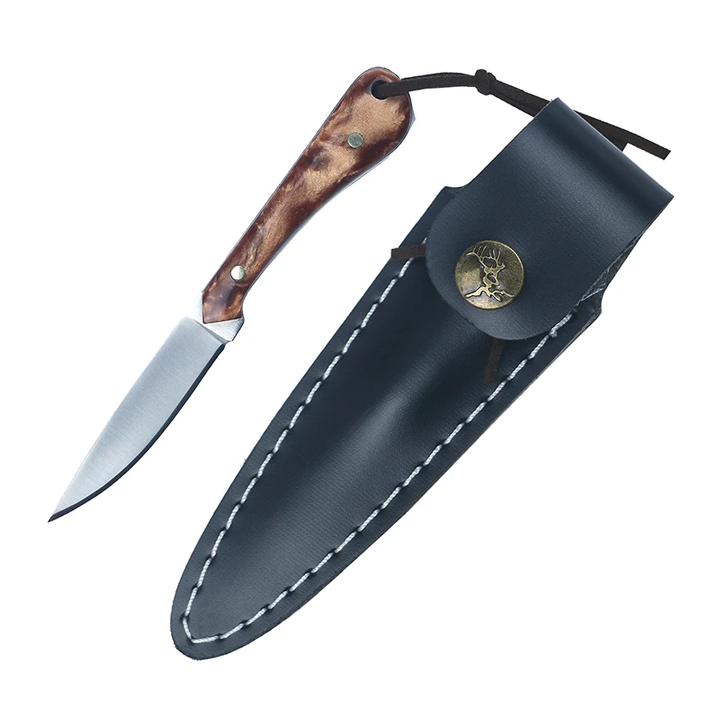 Small Size Fixed Blade Custom Outdoor Camping Fixed Blade Tactics Straight Fruit Knife with Sheath product view 1
