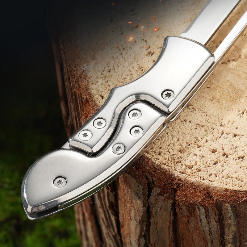 Outdoor Portable Stainless Steel Folding Knife Mini Mechanical All Steel OEM EDC Camping Utility Knife OEM Available - product view 3
