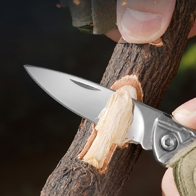 OEM Customizable 3cr13mov Steel Blade Pocket Folding Knife with Steel Handle for Outdoor Camping Utility Knife OEM Available - product view 4
