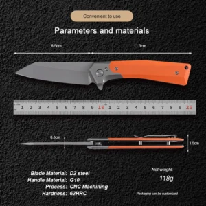 Multi color G10 supports OEN custom wholesale laser engraving D2 blade EDC outdoor folding pocket gift knife product view 3