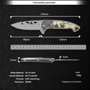 2026 Hot Selling Pocket Knife 3Cr13 Steel Lâmina and Handle Camping Folding Portable Knife CNC Machining for Outdoor Use - product view 2