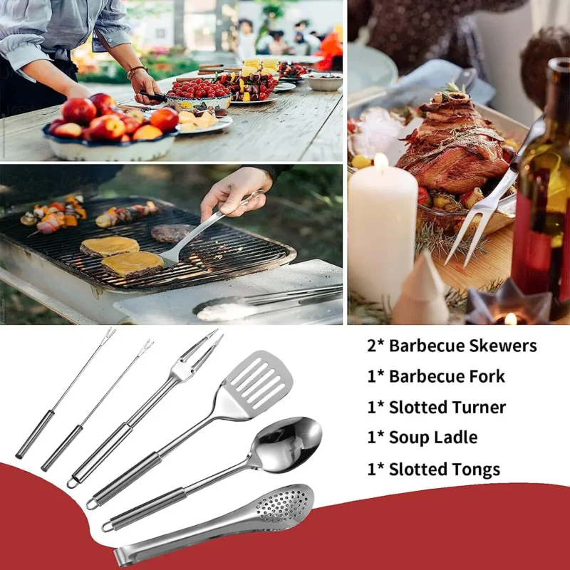 BBQ Outdoor Accessories Kit Multiple Color Options Cookware Sets Cooking Kitchen Utensils Set Scissor Fork Spoon Picnic - product view 2