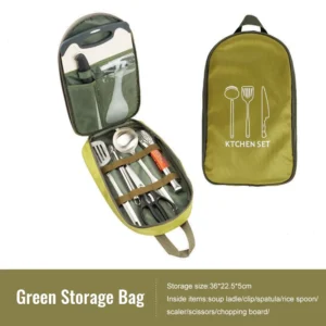 BBQ Outdoor Bag 9 Pcs Cooking Utensil Set Picnic Tools Camping Good Helper Cutting Board Shovel Soup Ladle Food Tong - product view 4
