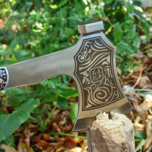 Ciaogh-carbon Stainless Steel Camping Hatchet with Nylon Sheath Double Edge Tomahawk Color Wood Handle Axe for Ciaoking product view 4