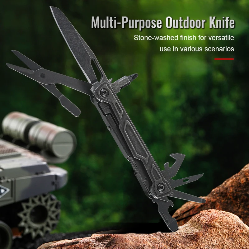 Pocket Multitool Knife with Scissors and Screwdriver Bits Set Folding Utility Knife Multi-function EDC Survival Tool - product view 2