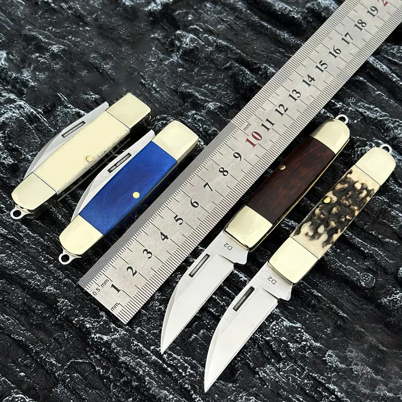 Traditional D2 Blade Pocket Knife Folding Knife Outdoor Camping Portable Knives with Wood/Oil-Stained Bone Handle product view 3