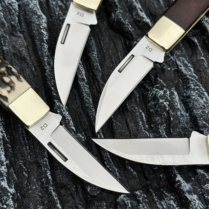 Traditional D2 Blade Pocket Knife Folding Knife Outdoor Camping Portable Knives with Wood/Oil-Stained Bone Handle product view 4