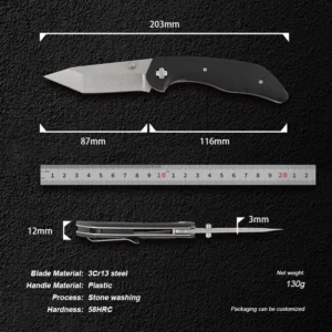 2026 Wholesale 3Cr13 Steel Outdoor Used Folding Survival Knife Camping Hunting Pocket Knife With Plastic Handle Knife