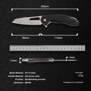 2026 Wholesale 3Cr13 Steel Outdoor Folding Survival Knife Camping Hunting Pocket Knife Aluminum Alloy Handle Knife