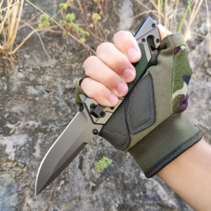 2026 Hot Selling Green G10 Handle Camping Knife Customized Metal Logo Handmade Outdoor Folding Pocket Knife DIY Grade