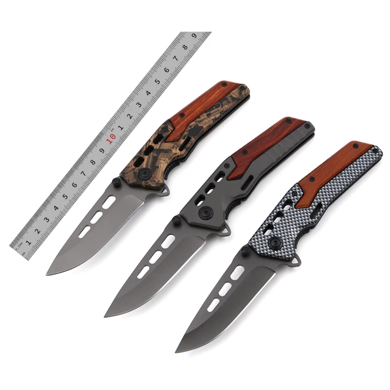 3pcs Camo Covered Outdoor Camping Pocket Folding Knife Customizable Grade DIY product view 1
