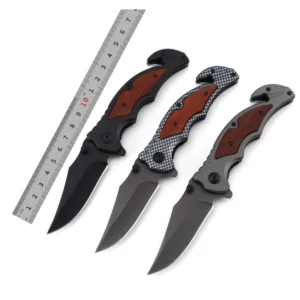 Manufacturer Discounted Wholesale EDC Custom Outdoor Folding Wood Handle Stainless Steel Pocket Knife product view 1