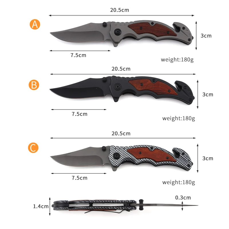 Manufacturer Discounted Wholesale EDC Custom Outdoor Folding Wood Handle Stainless Steel Pocket Knife product view 2