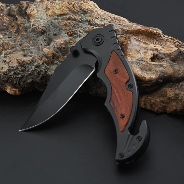 Manufacturer Discounted Wholesale EDC Custom Outdoor Folding Wood Handle Stainless Steel Pocket Knife product view 4
