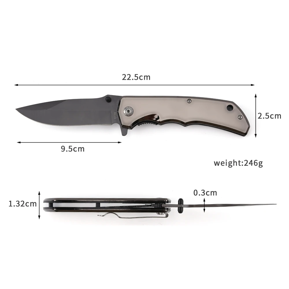 Taobao Official Stainless Steel Pocket Folding Camping Titanium Knife with Mirror Handle product view 2
