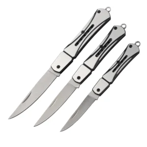 Free Shipping Sample Pen Shape Key Chain Folding Pocket Mini Small Fruit Paring Knife Keychain for Women