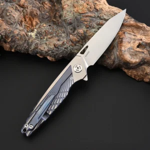 Top Class Silver Camping Outdoor Handmade Stainless Steel M390 Folding Knife - product view 3