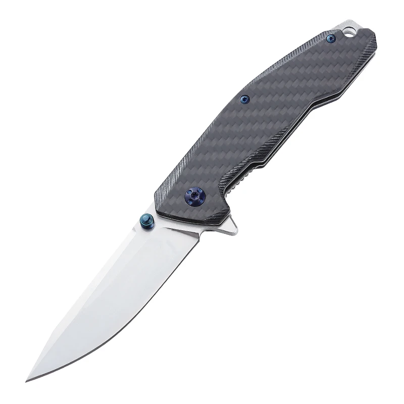 High Quality Custom Wholesale Carbon Fiber Handle Outdoor Handmade 440 Stainless Steel Pocket Knife product view 1